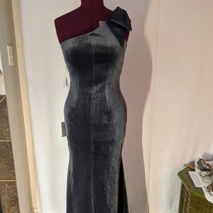 Eliza J Velvet Full Length Shoulder Gown